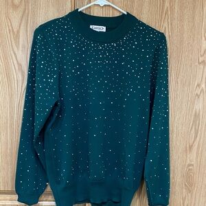 Green Sweater with Silver Studs